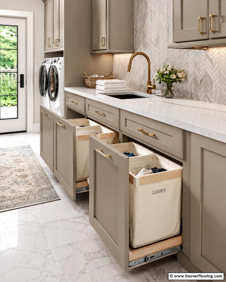 Pull Out Laundry Hampers - 25 Small Utility Room Ideas for Efficient Homes