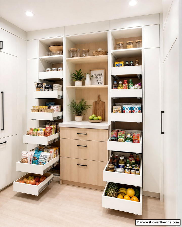Pull Out Pantry Bins - 21 Kitchen Pantry Ideas to Streamline Food Storage