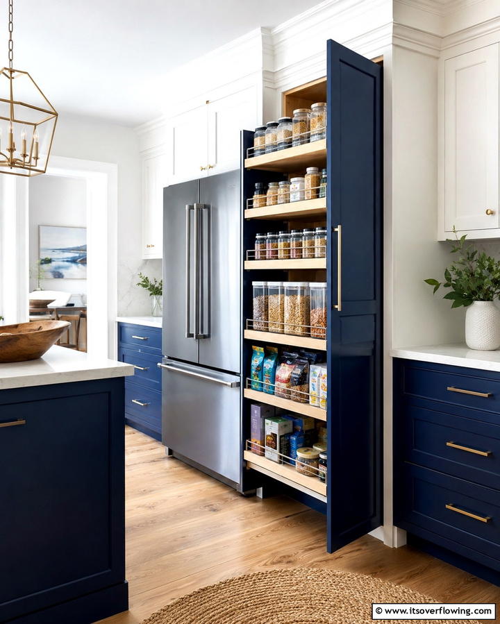 Pull Out Pantry Cabinets for Efficiency - 30 Smart Cabinet Storage Ideas to Declutter and Organize Your Home