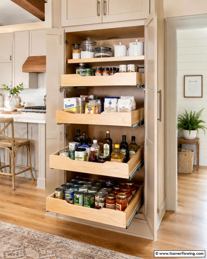 Pull Out Shelves for Easy AccessExact - 25 Pantry Shelving Ideas for Organized Kitchens