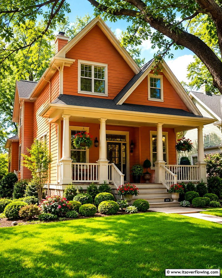 Pumpkin Orange for a Festive Year Round Look - 25 Orange House Exterior Ideas for a Bold Look