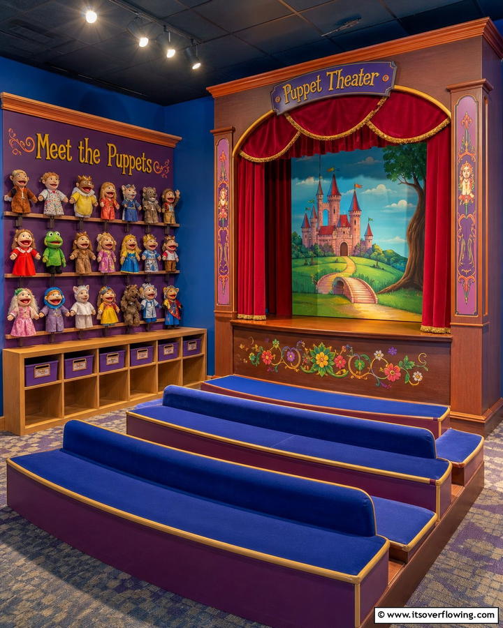 Puppet Theater Corner - 21 Playroom Ideas for Creative & Organized Kids Spaces