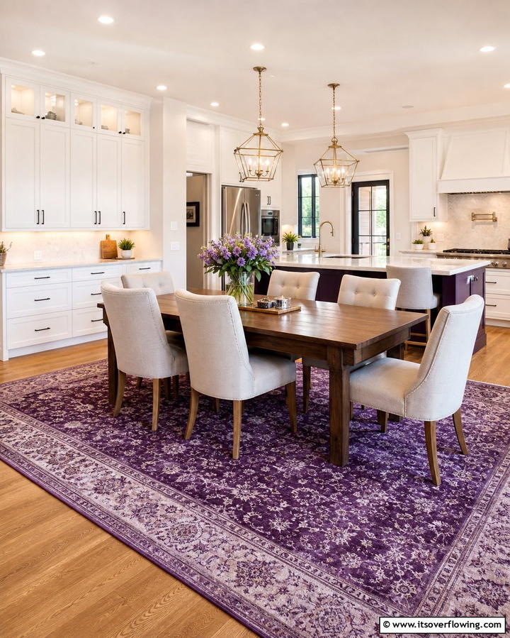 Purple Area Rugs for Warmth and Texture - 25 Purple Kitchen Ideas for a Bold and Stylish Look