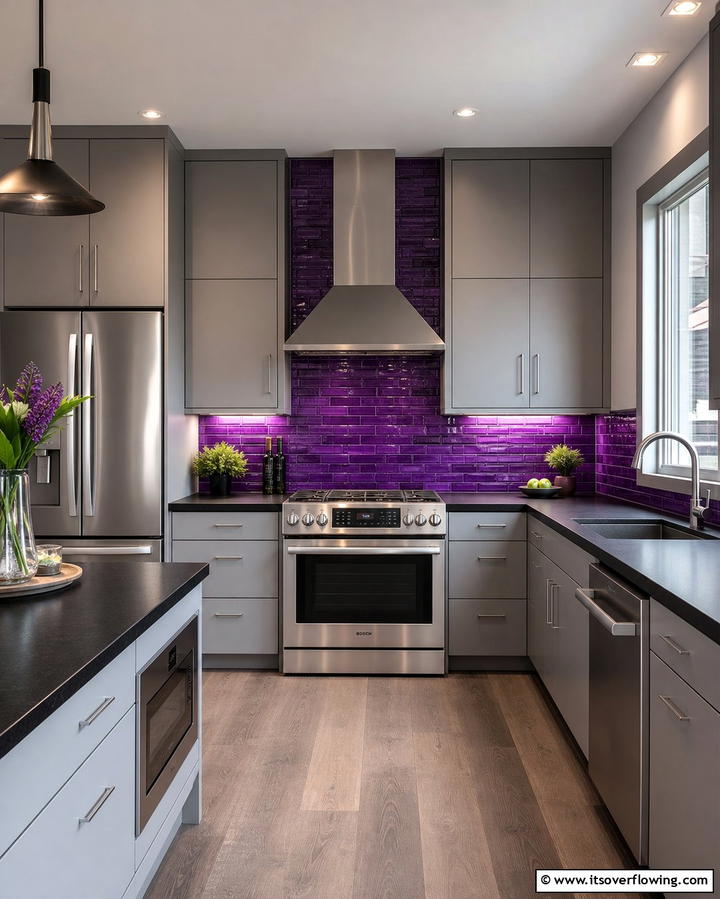 Purple Backsplash - 25 Purple Kitchen Ideas for a Bold and Stylish Look