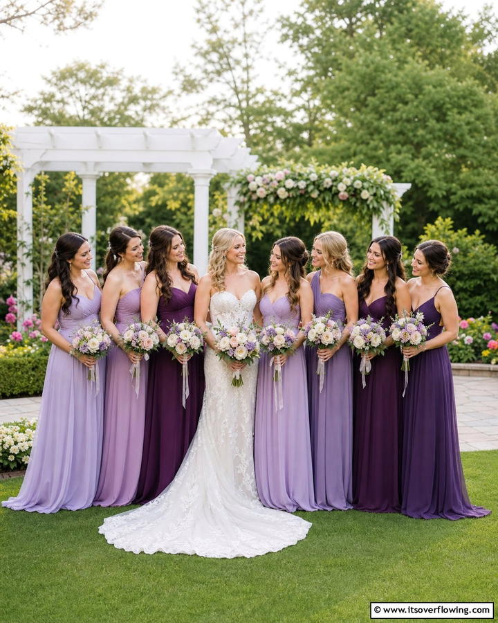Purple Bridesmaid Dresses - 17 Purple Wedding Theme Ideas for Enchanting Celebrations