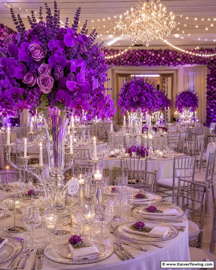 Purple Centerpieces - 17 Purple Wedding Theme Ideas for Enchanting Celebrations