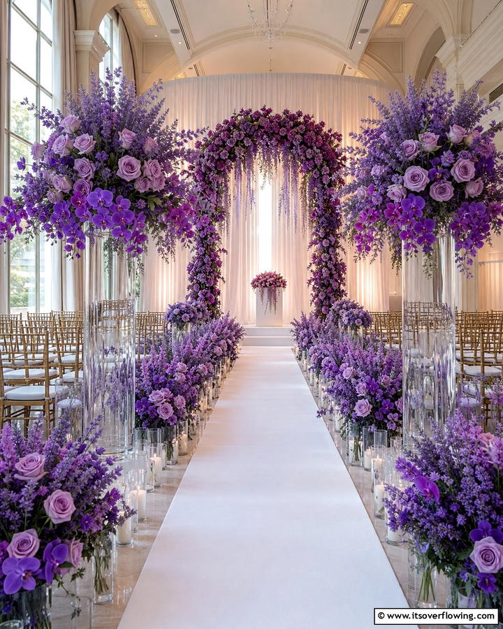 Purple Floral Arrangements - 17 Purple Wedding Theme Ideas for Enchanting Celebrations