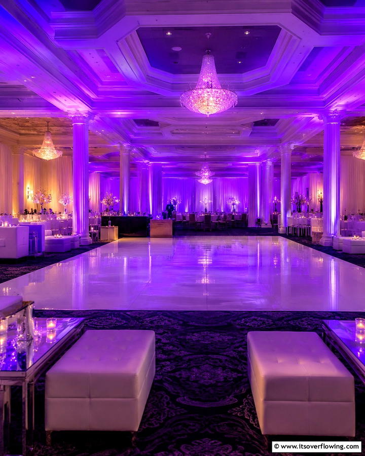 Purple Hued Lighting - 30 Purple Wedding Theme Ideas for Regal Celebrations