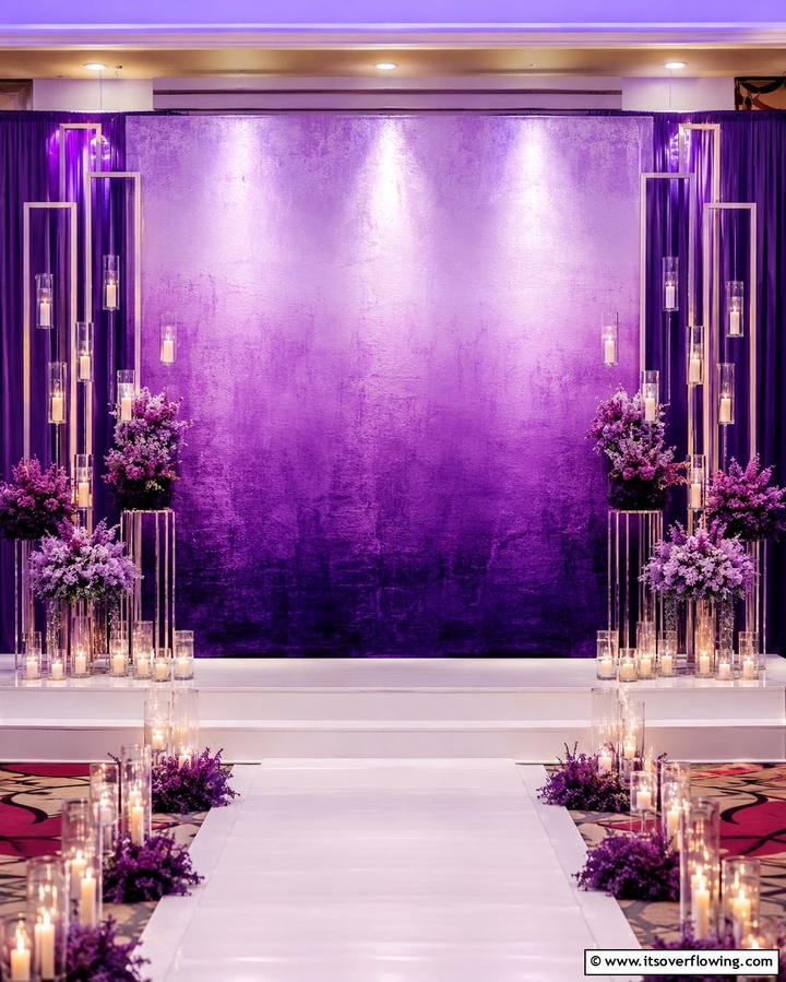 Purple Ombre Backdrop - 30 Purple Wedding Theme Ideas for Regal Celebrations