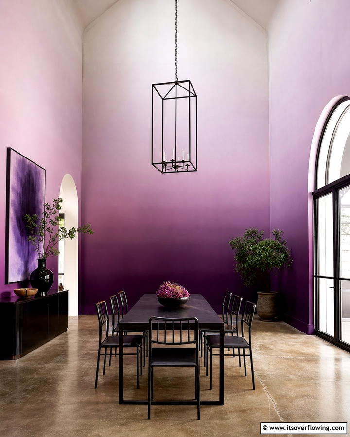 Purple Ombre Walls - 25 Purple Dining Room Ideas for a Luxurious Ambiance