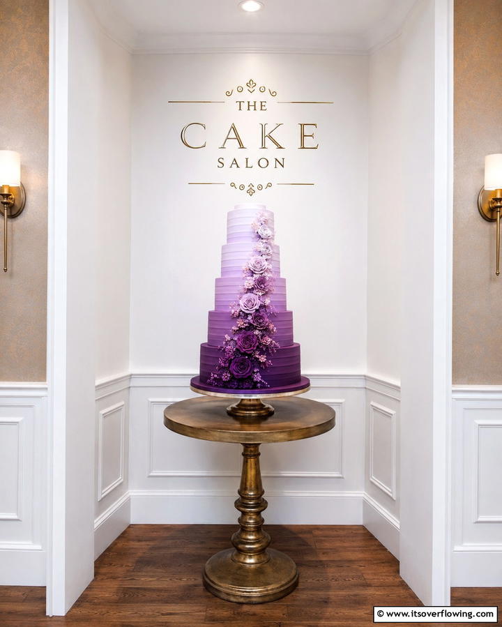 Purple Ombre Wedding Cake - 30 Purple Wedding Theme Ideas for Regal Celebrations