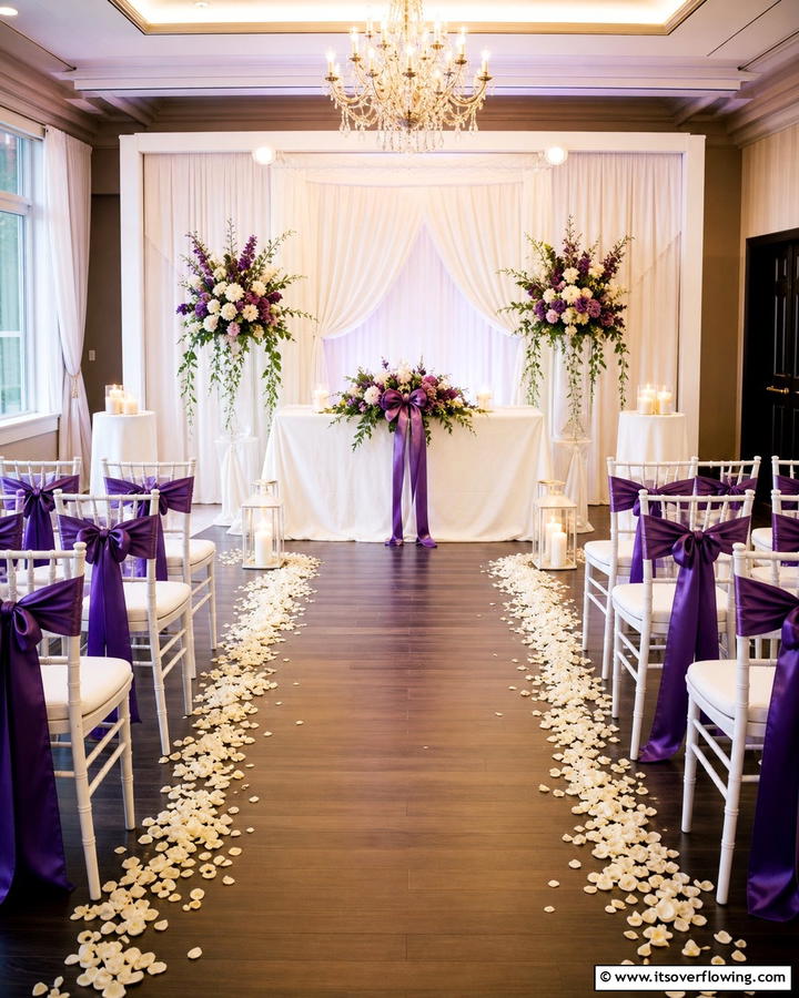 Purple Ribbon Details - 17 Purple Wedding Theme Ideas for Enchanting Celebrations