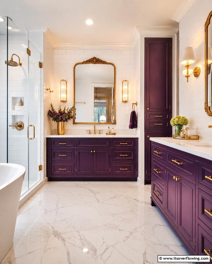Purple Shower Niche - 25 Purple Bathroom Ideas for a Bold and Beautiful Space