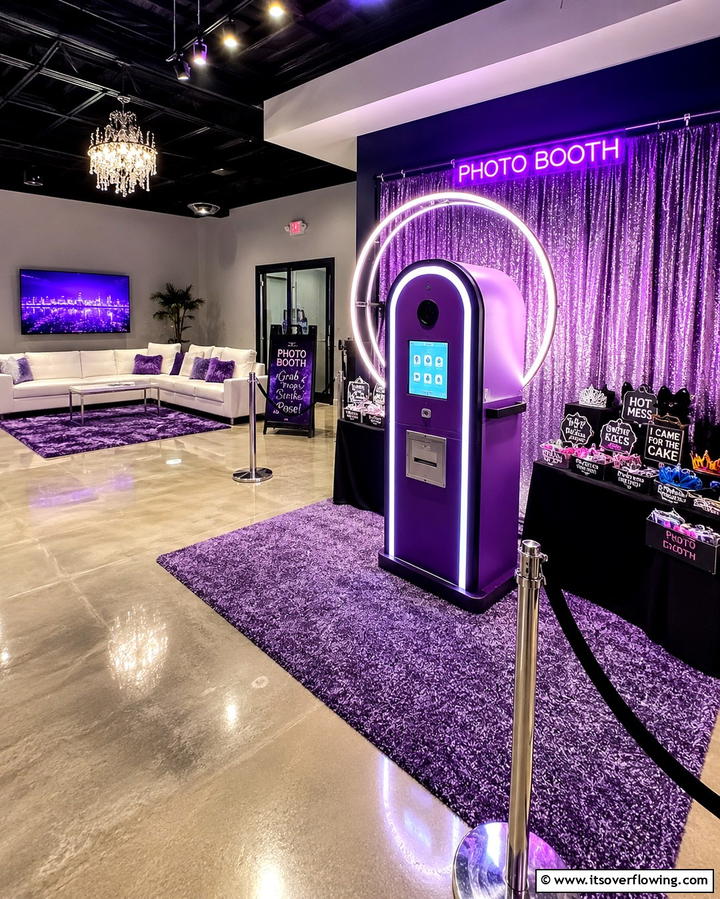 Purple Themed Photo Booth - 30 Purple Wedding Theme Ideas for Regal Celebrations