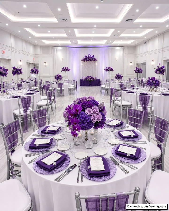 Purple Themed Table Settings - 25 Purple Dining Room Ideas for a Luxurious Ambiance