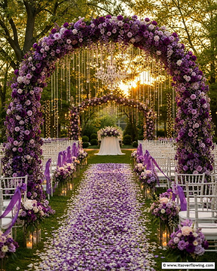 Purple Wedding Arch - 17 Purple Wedding Theme Ideas for Enchanting Celebrations