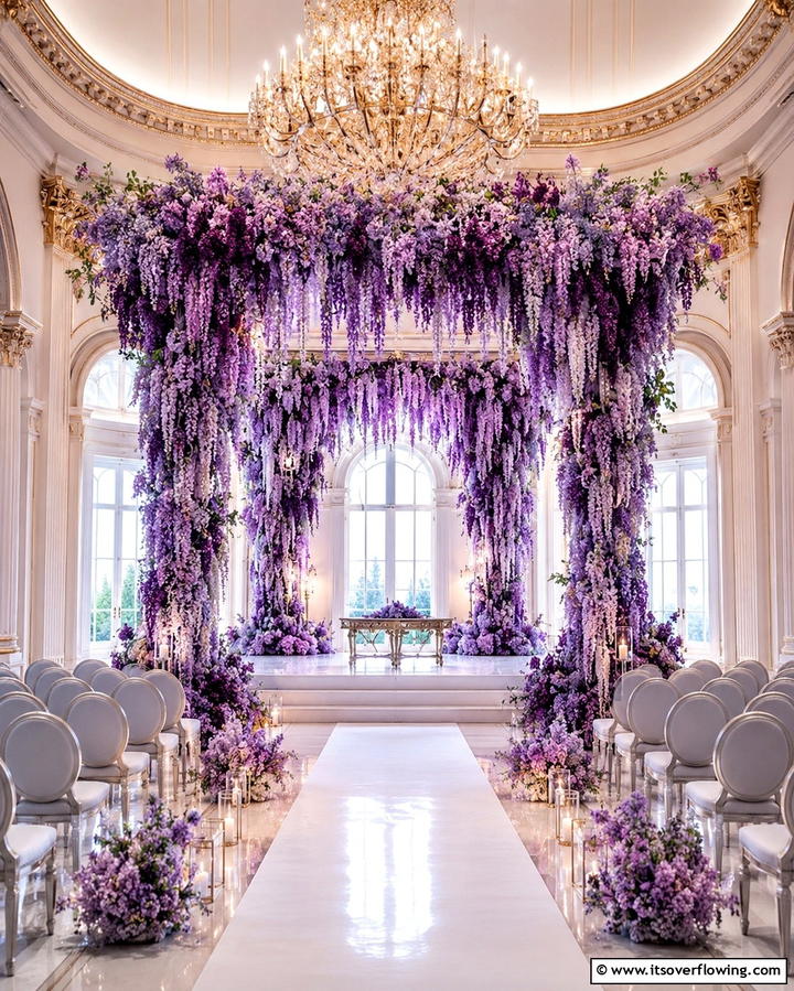 Purple Wedding Arches - 30 Purple Wedding Theme Ideas for Regal Celebrations