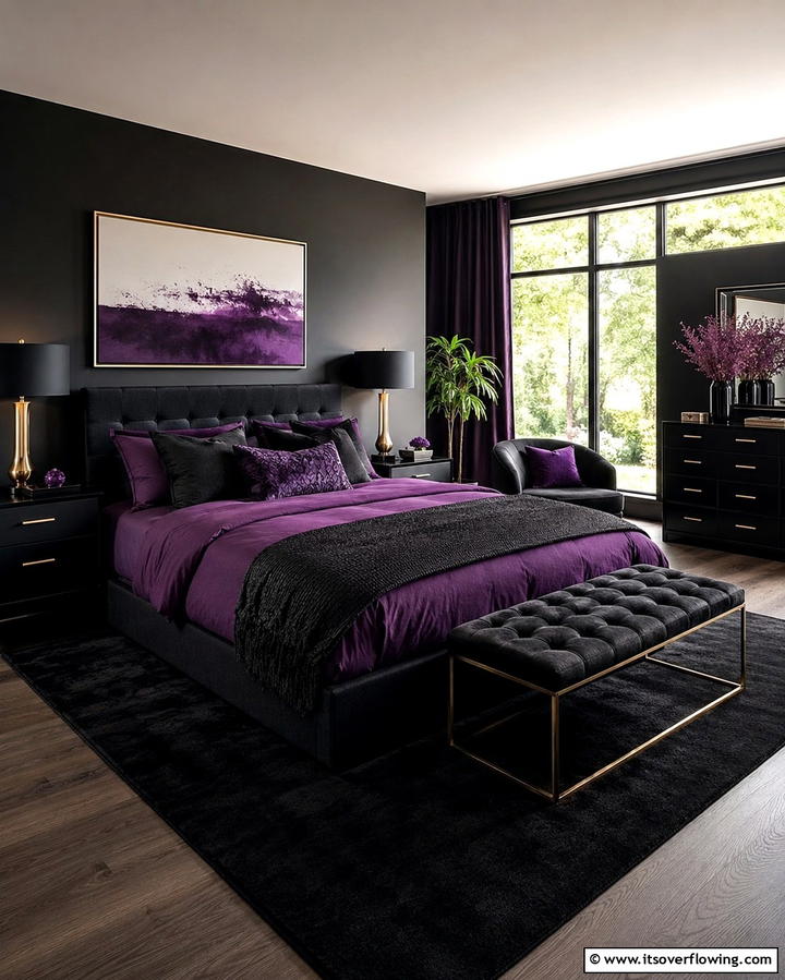 Purple and Black Combination - 30 Dark Purple Bedroom Ideas for Dramatic Luxury Spaces