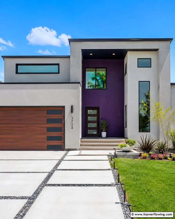 Purple and White Combination - 25 Purple House Exterior Ideas for a Unique Curb Appeal