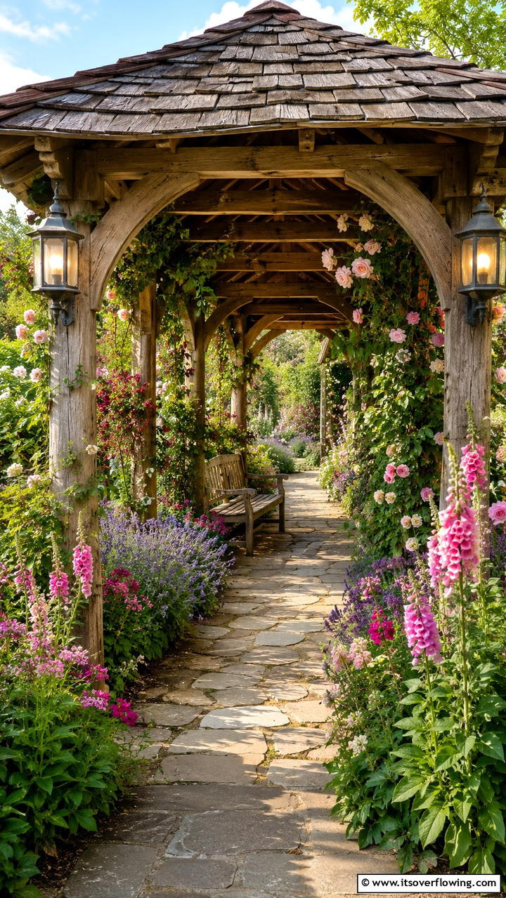 Quaint Cottage Garden Walkway - 30 Covered Walkway Ideas for All-Weather Charm