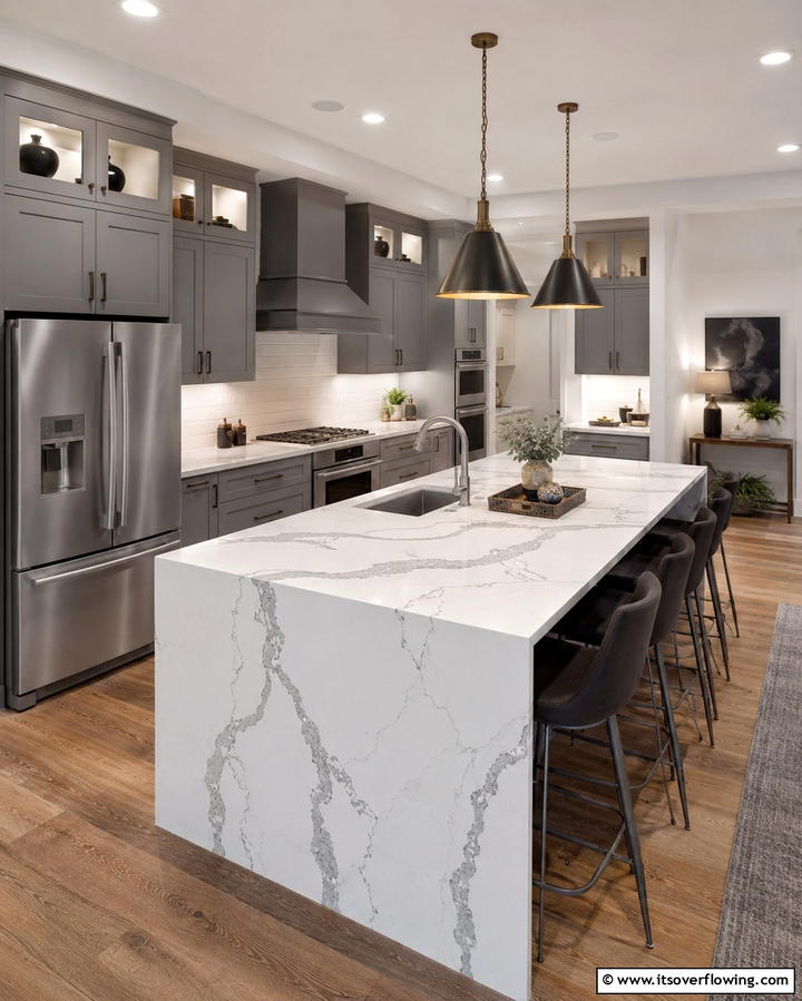 Quartz Countertops for Durability and Style - 25 Transitional Kitchen Ideas for Modern Homes