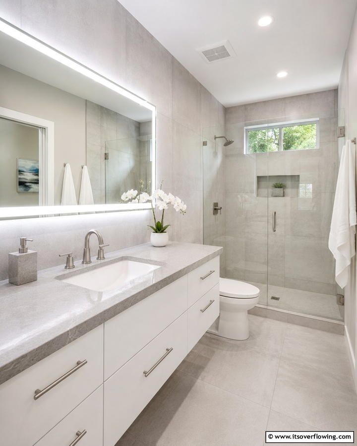 Quartz Countertops for Low Maintenance Durability - 25 Bathroom Countertop Ideas for a Stylish Upgrade