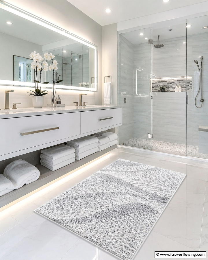 Quick Dry Performance Rug - 30 Bathroom Rug Ideas for Softness and Style Underfoot
