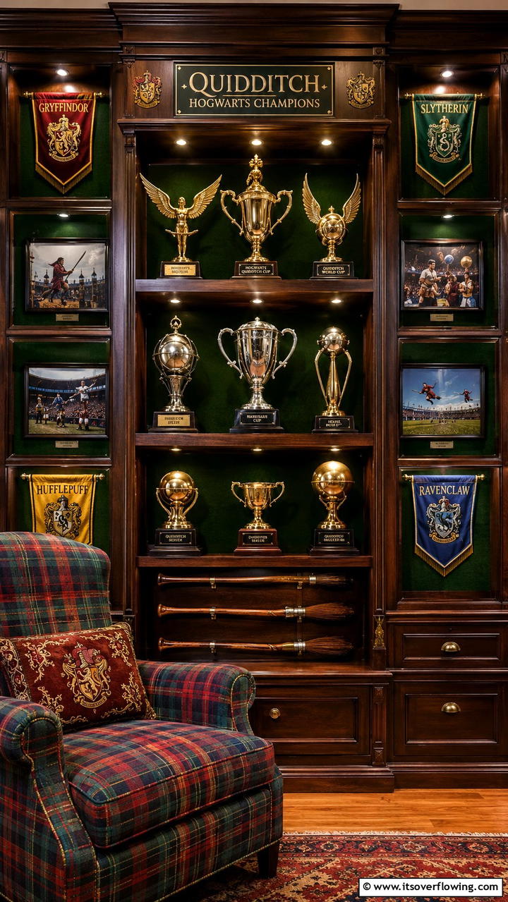 Quidditch Trophy Replica Display - 30 Harry Potter Decor Ideas- Magical Themed Room Designs