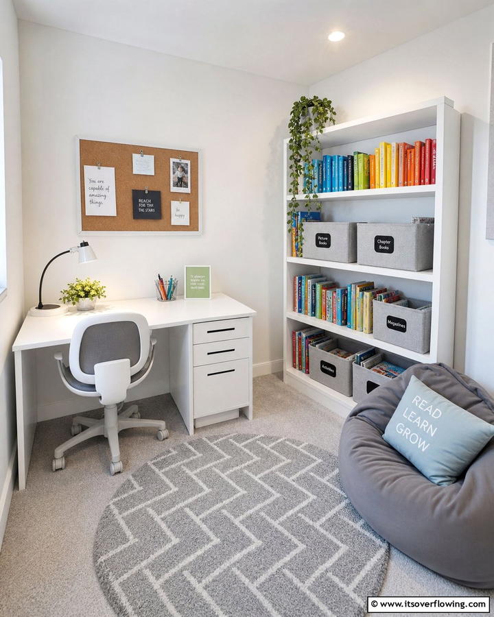 Quiet Study Corner - 30 Kids Reading Nook Ideas- Cozy Spaces for Young Readers