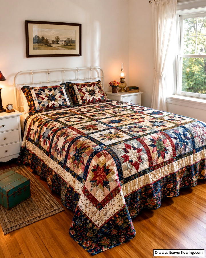 Quilted Bedspreads - 25 Vintage Bedroom Ideas for Timeless Charm & Style