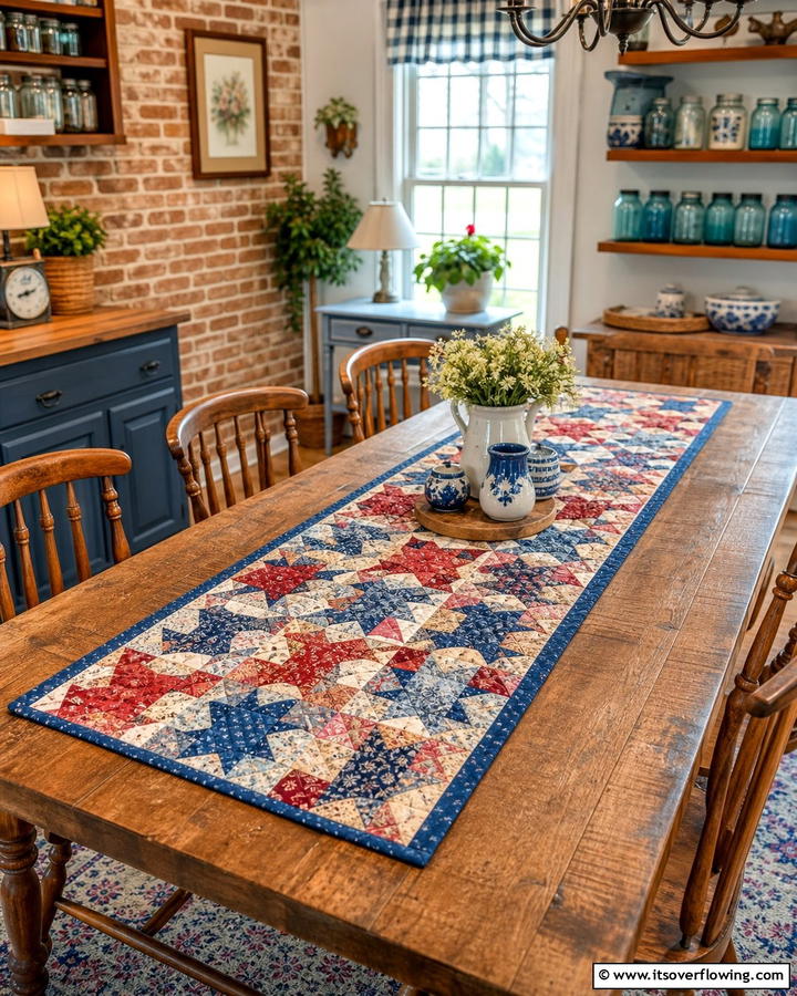 Quilted Patchwork Table Runner - 21 Unique Table Runner Ideas to Enhance Your Dining Experience