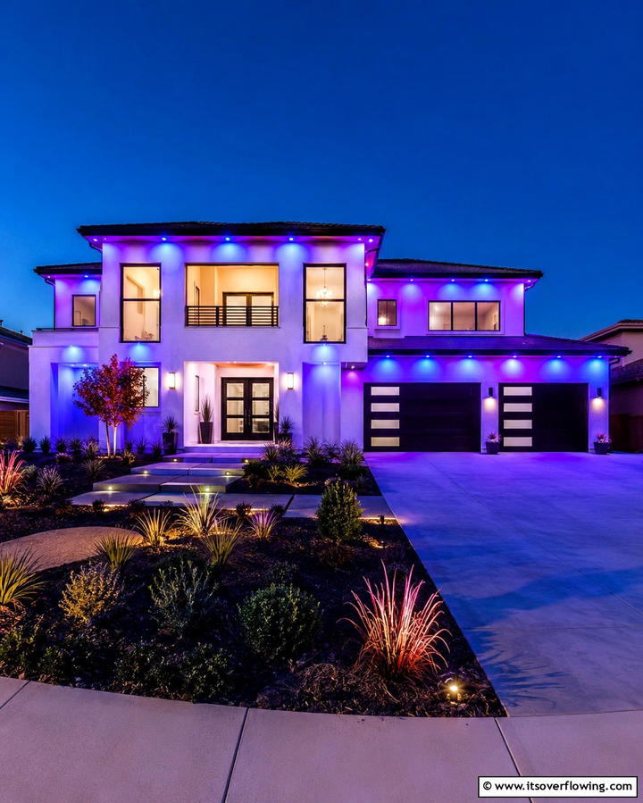 RGB Lighting for Vibrant Displays - 20 Soffit Lighting Ideas to Illuminate Your Home