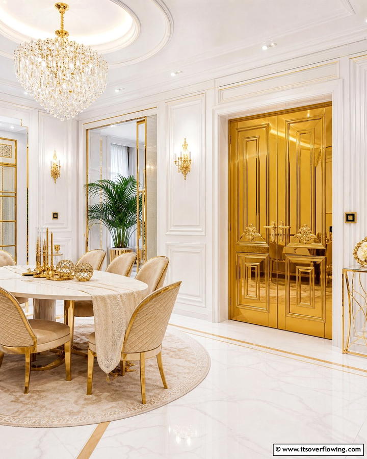 Radiant Gold - 30 Interior Door Color Ideas to Refresh Your Home’s Style