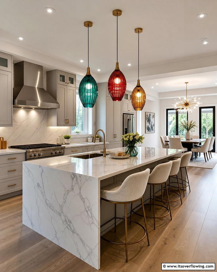Radiant Lighting Fixtures - 21 Colorful Kitchen Ideas to Energize Your Cooking Space