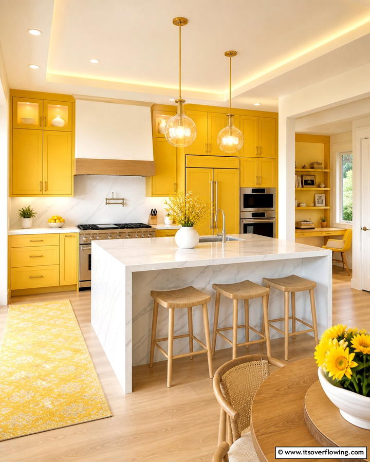 Radiant Sunshine Yellow Kitchen - 25 Monochromatic Color Schemes for Rooms