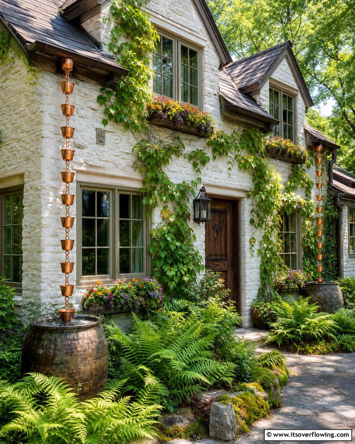 Rain Chains - 20 Charming Cottagecore House Exterior Ideas