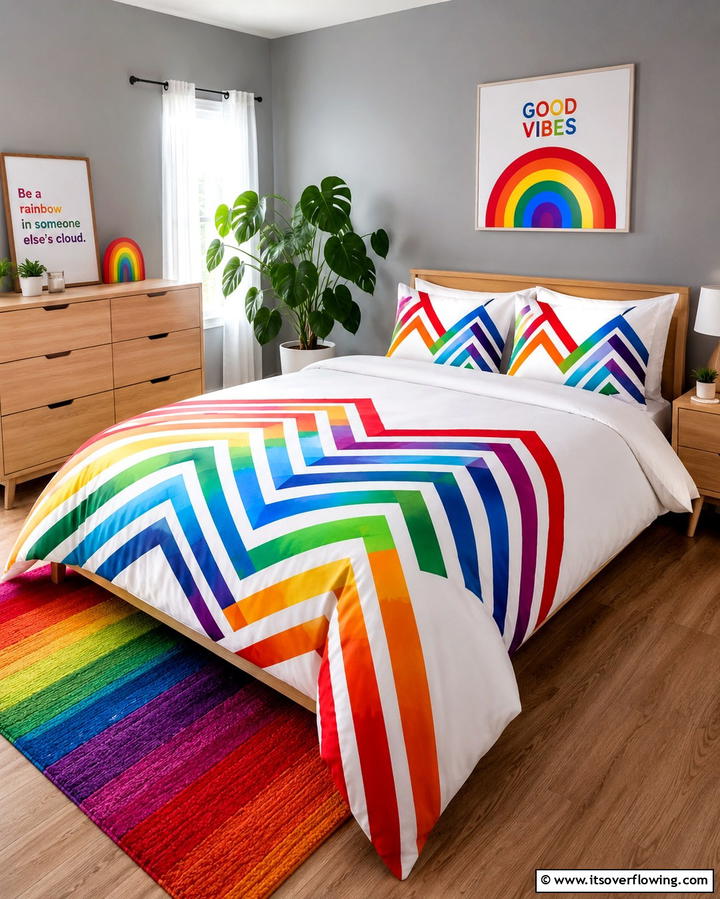 Rainbow Bedding Sets - 25 Rainbow Bedroom Ideas to Brighten Up Your Space