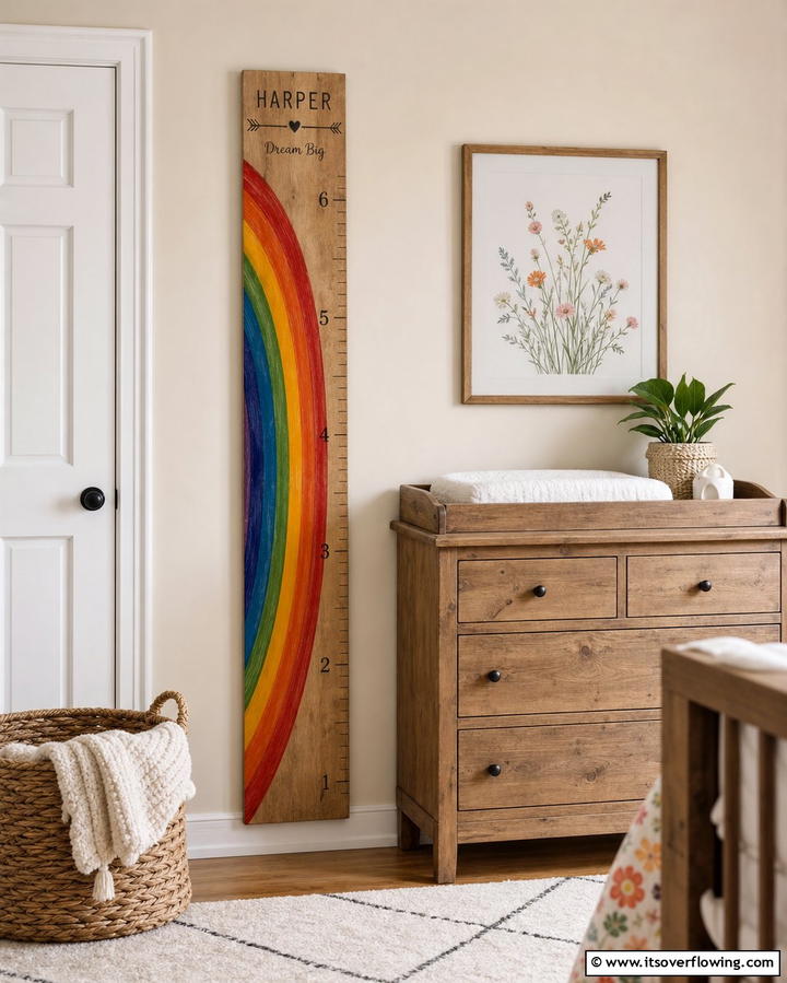 Rainbow Growth Chart - 25 Rainbow Nursery Ideas for a Colorful Baby Room
