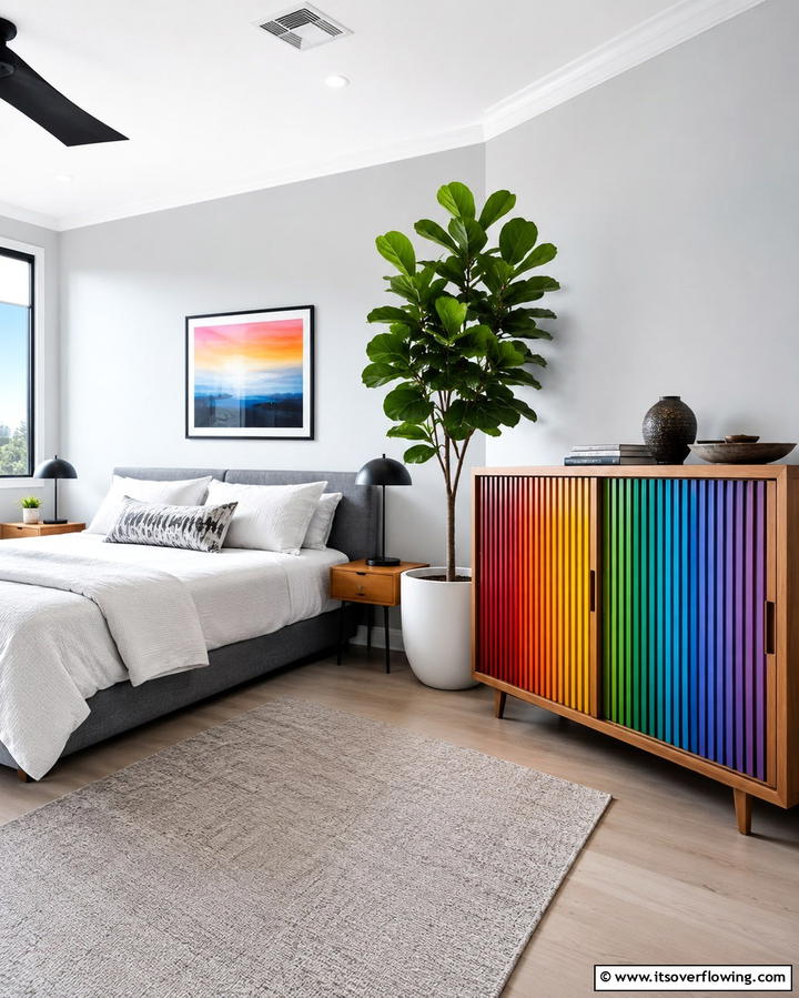 Rainbow Inspired Furniture Accents - 25 Rainbow Bedroom Ideas to Brighten Up Your Space