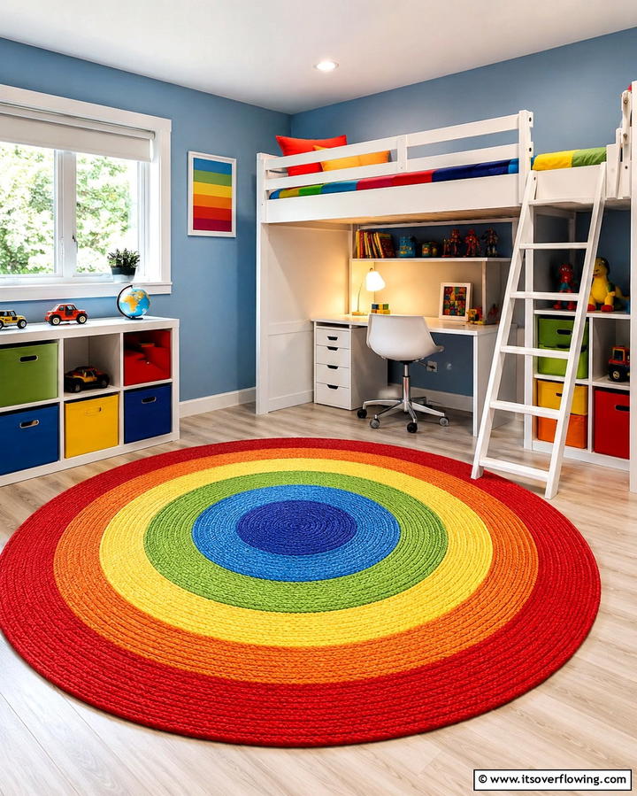 Rainbow Rugs for a Cozier Space - 25 Rainbow Bedroom Ideas to Brighten Up Your Space