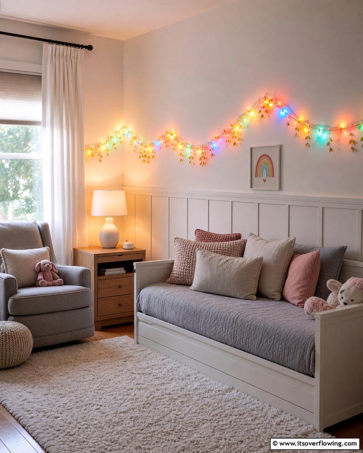 Rainbow String Lights - 25 Rainbow Nursery Ideas for a Colorful Baby Room