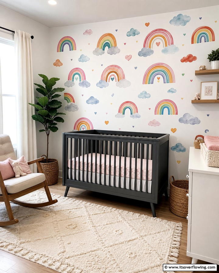 Rainbow Wall Decals - 25 Rainbow Nursery Ideas for a Colorful Baby Room
