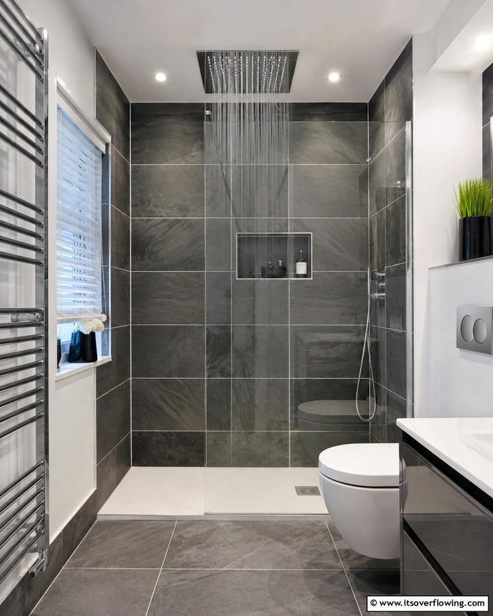 Rainfall Showerheads for Luxury - 25 Small Bathroom Walk-in Shower Ideas for Compact Spaces