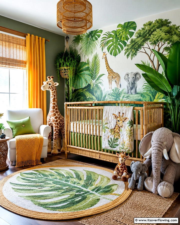 Rainforest Retreat - 30 Nature Themed Nursery Ideas for a Serene Kids Room