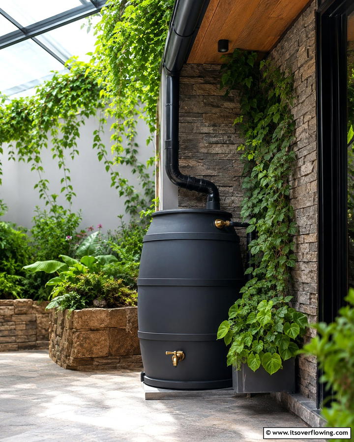 Rainwater Collection System for Sustainability - 25 Greenhouse Decor Ideas for Plant Lovers