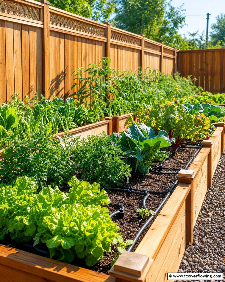 Raised Beds with Built In Irrigation - 20 Raised Garden Bed Along Fence Ideas for Your Yard