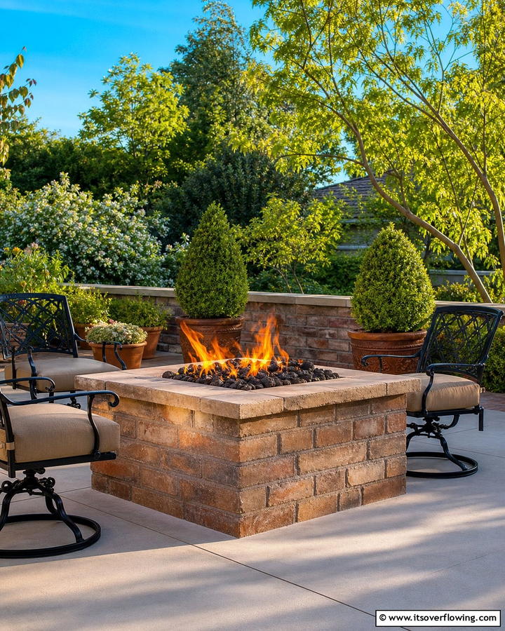 Raised Brick Fire Pit - 25 Creative Brick Fire Pit Ideas for Your Backyard