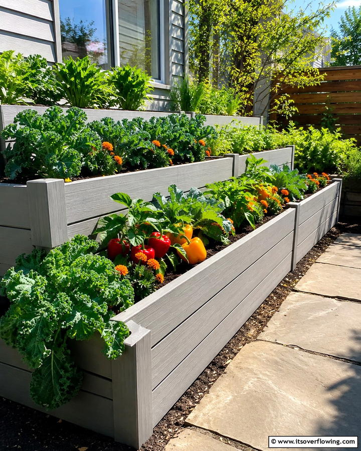 Raised Garden BedsOne - 30 Space-Saving Townhouse Backyard Design Ideas