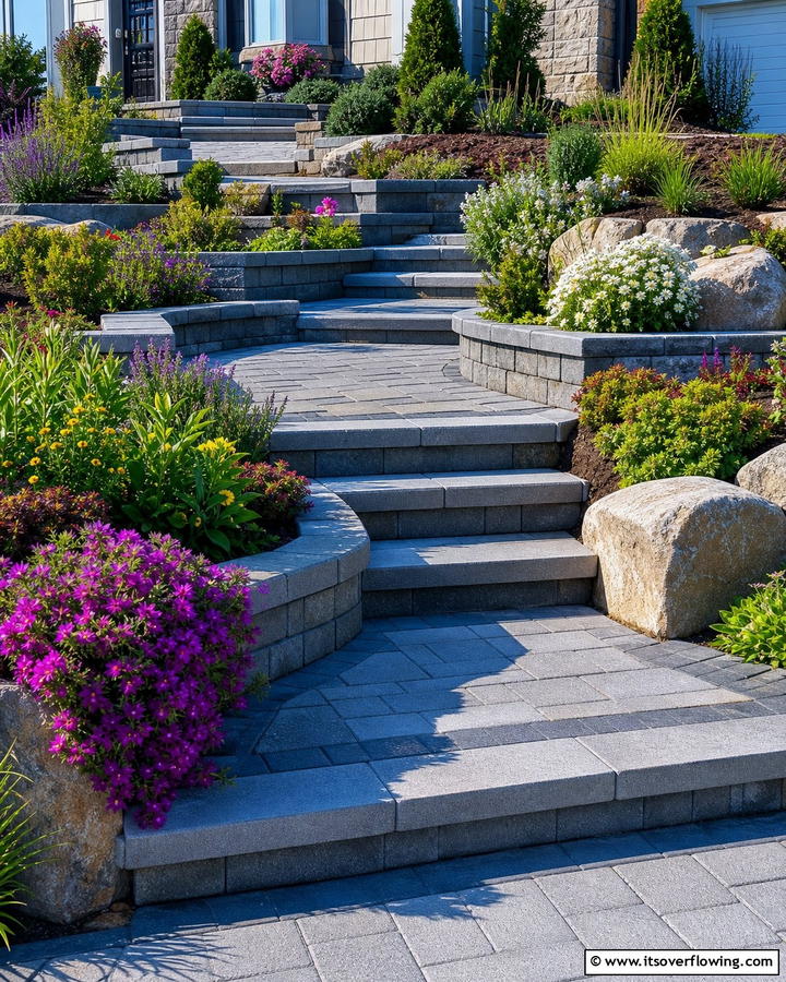 Raised Grey Paver Walkway - 20 Grey Paver Walkway Ideas for a Modern Landscape