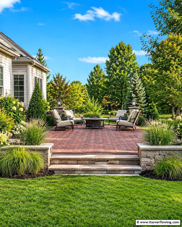 Raised Herringbone Brick Patio - 25 Herringbone Brick Patio Designs for a Classic Look